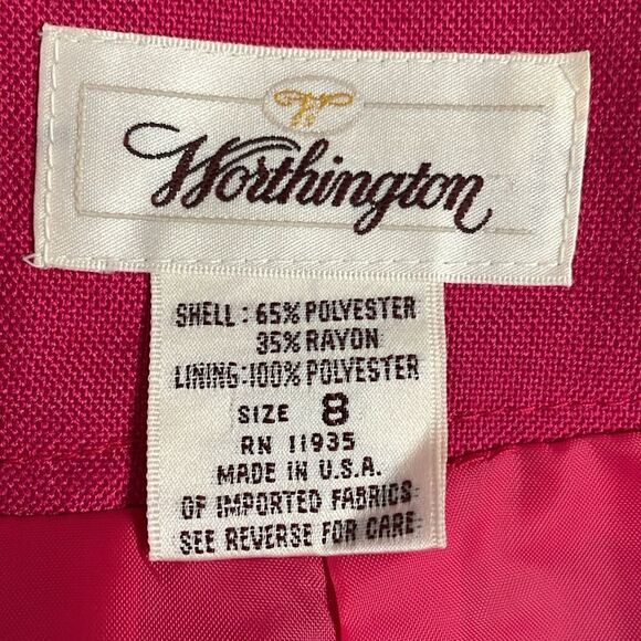 WORTHINGTON Pleated Dressy Shorts Skirtlike Fully Lined Size 8 Vintage Fushia - Picture 6 of 8